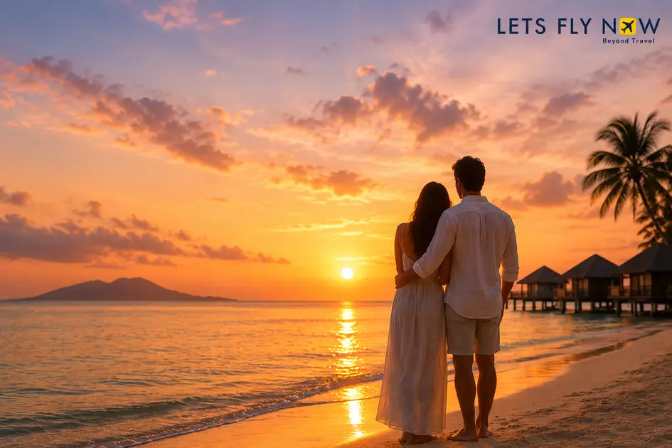 couple-enjoying-a-romantic-sunset-on-the-beach-part-of-a-holiday-package-for-a-perfect-getaway