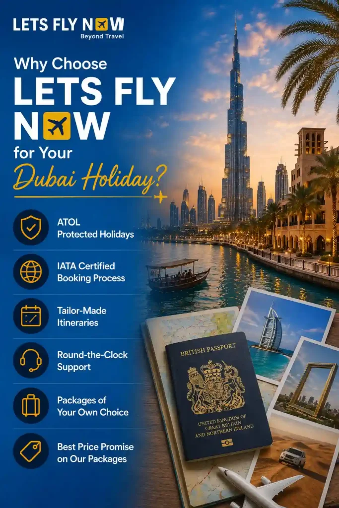 Choose lets fly now for dubai