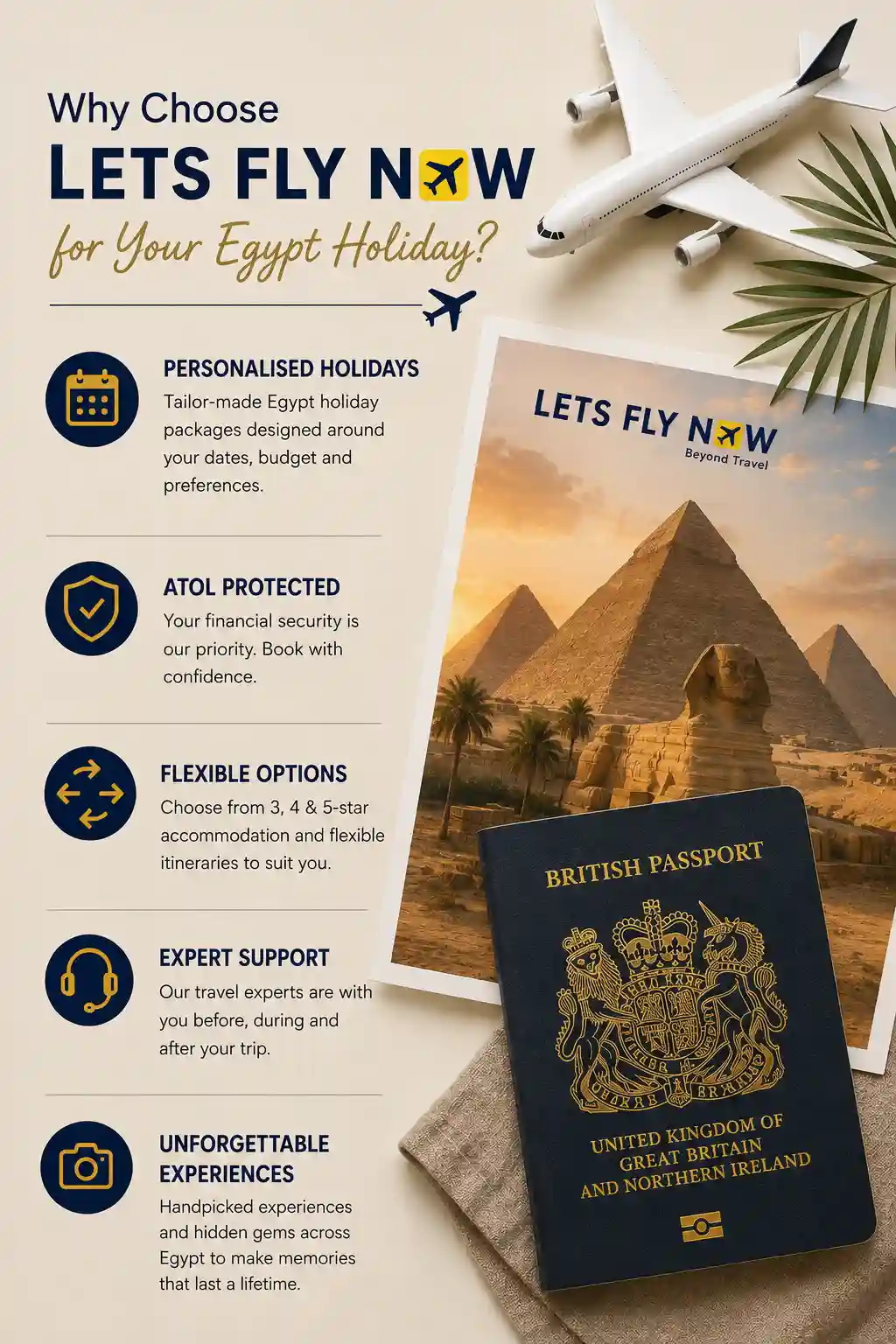 why choose lets fly now for egypt