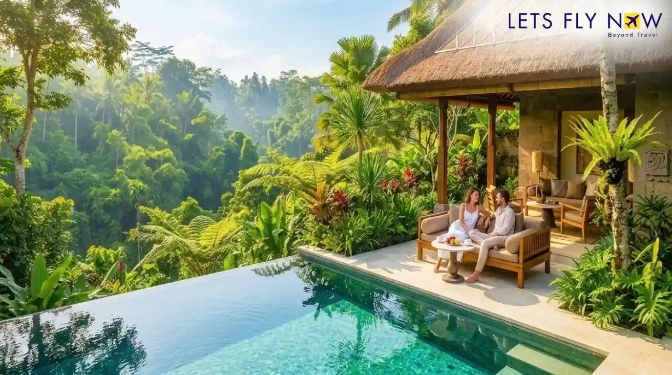 Luxury private pool villa surrounded by tropical greenery in Bali